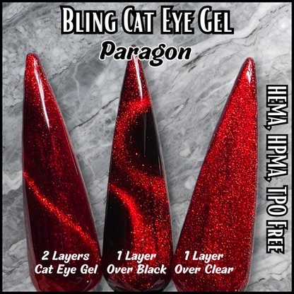 ULTRA Paragon Red Shimmer Cat Eye  - HEMA, HPMA, TPO Free