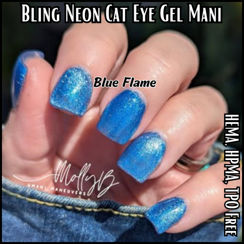 ULTRA Blue Flame Neon Cat Eye  - HEMA, HPMA, TPO Free