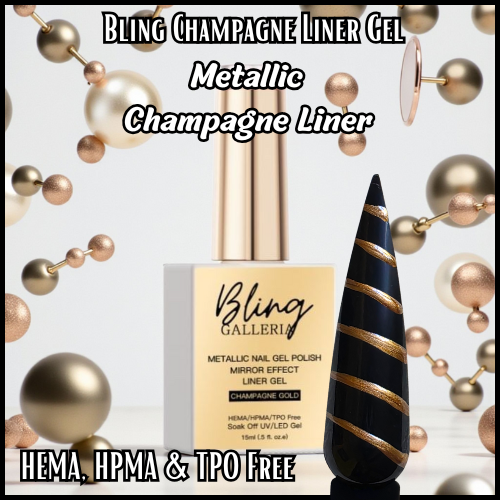 Champagne Metallic Art Liner Gel - HEMA, HPMA, TPO Free