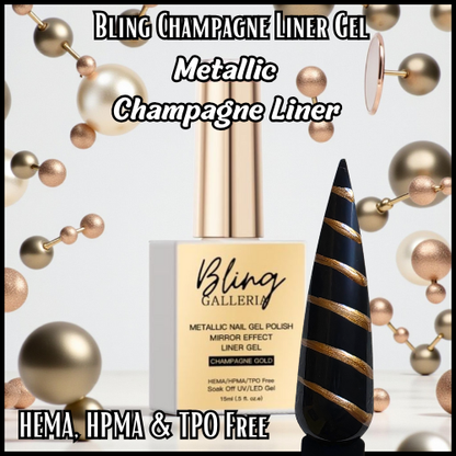 Champagne Metallic Art Liner Gel - HEMA, HPMA, TPO Free