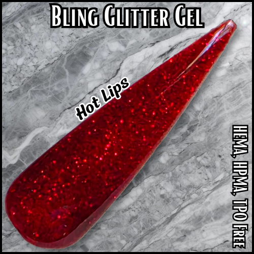 Hot Lips Red Glitter Gel - HEMA HPMA TPO Free