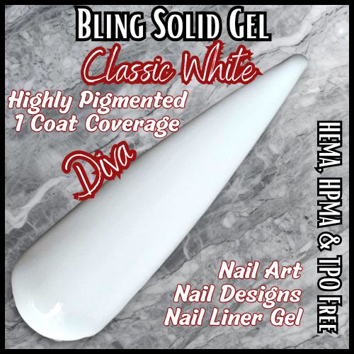 Diva - Highly Pigmented Bright White Solid Gel - HEMA, HPMA, TPO Free