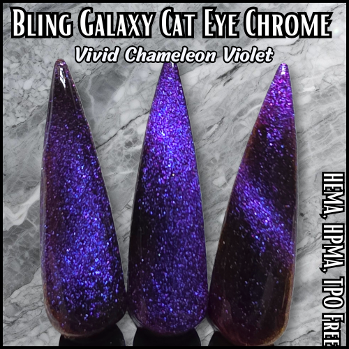 Galaxy Vivid Purple Chameleon Cat Eye Chrome Pigment