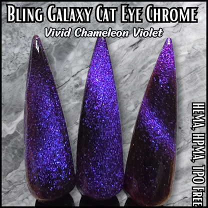 Galaxy Vivid Purple Chameleon Cat Eye Chrome Pigment