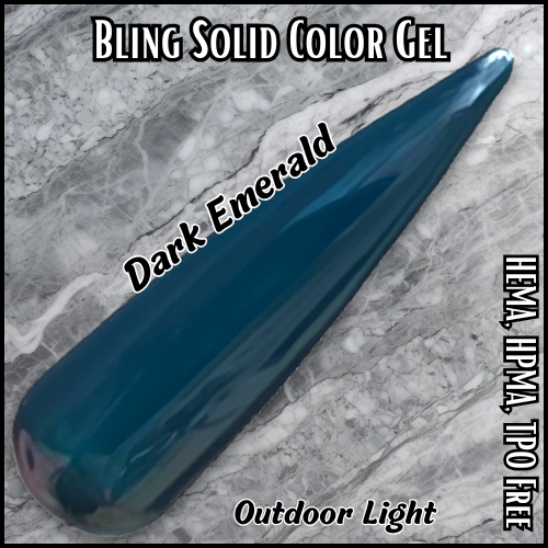 Dark Emerald Jewel Solid Color Gel - HEMA, HPMA, TPO Free