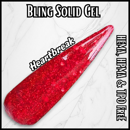Heartbreak Red Glitter Gel - HEMA, HPMA, TPO Free
