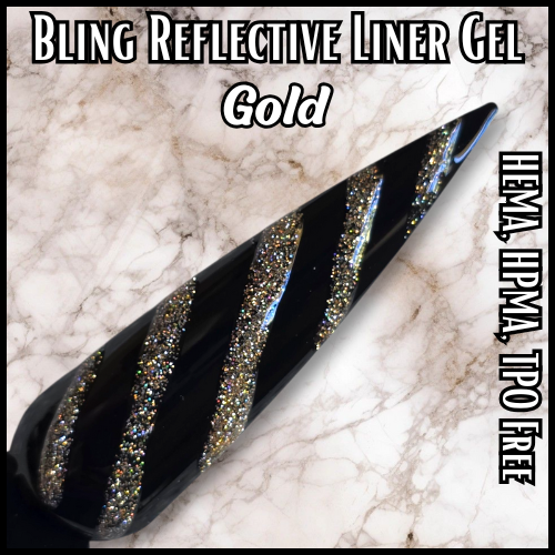 Gold Reflective Glitter Liner Gel - HEMA, HPMA, TPO Free