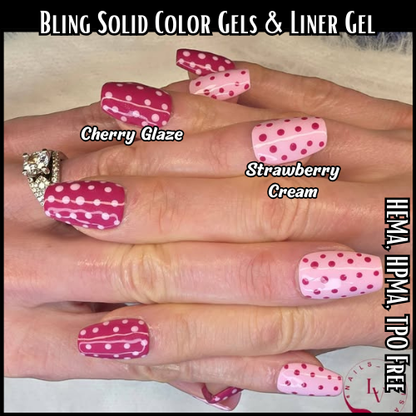 ULTRA Cherry Glaze & Strawberry Cream Solid Color Gels Mani - HEMA HPMA TPO Free
