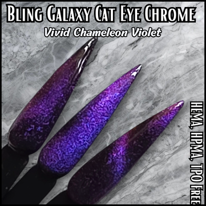 Galaxy Vivid Purple Chameleon Cat Eye Chrome Pigment