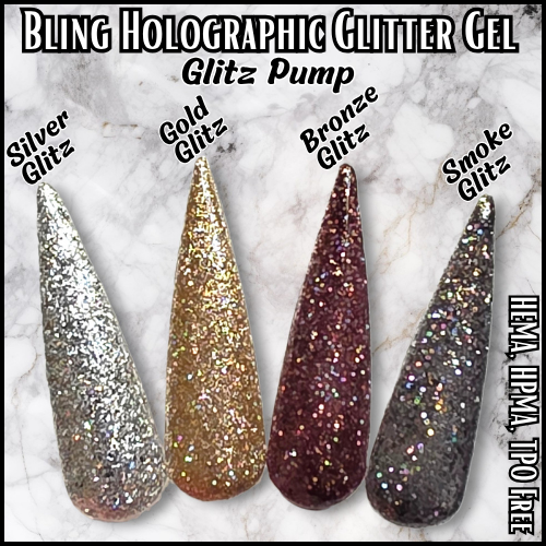 ULTRA Glitz Pump Collection - ULTRA Silver Glitz, ULTRA Smoke Glitz, ULTRA Gold Glitz, ULTRA Bronze Glitz - HEMA, HPMA, TPO Free