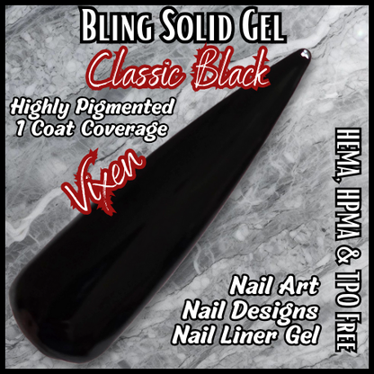 Vixen - Black Highly Pigmented Solid Gel - HEMA, HPMA, TPO Free
