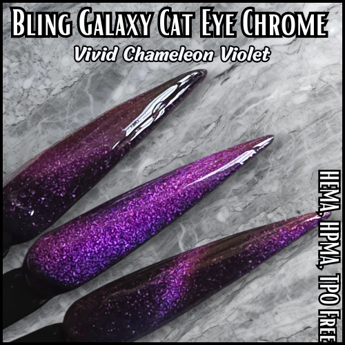 Galaxy Vivid Purple Chameleon Cat Eye Chrome Pigment