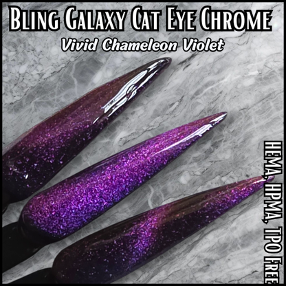 Galaxy Vivid Purple Chameleon Cat Eye Chrome Pigment