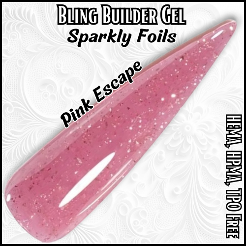 ULTRA Pink Escape - Builder Gel Foil flakes - HEMA, HPMA, TPO Free