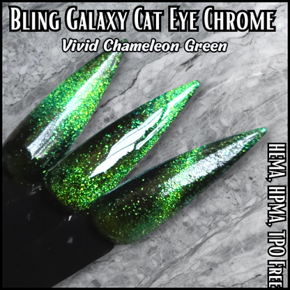 Galaxy Vivid Green Chameleon Cat Eye Chrome Pigment