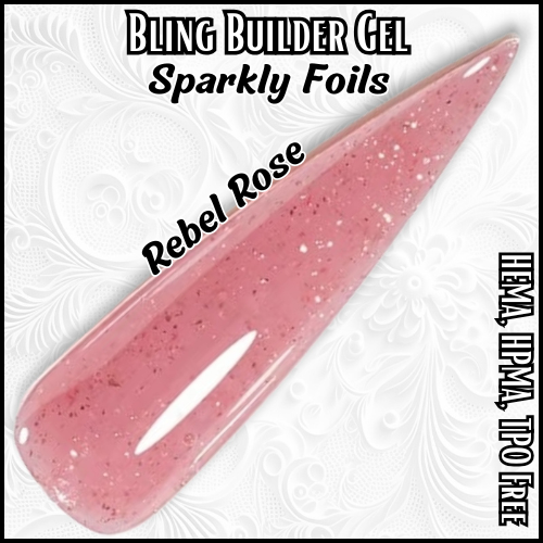 ULTRA Rebel Rose - Builder Gel Foil flakes - HEMA, HPMA, TPO Free