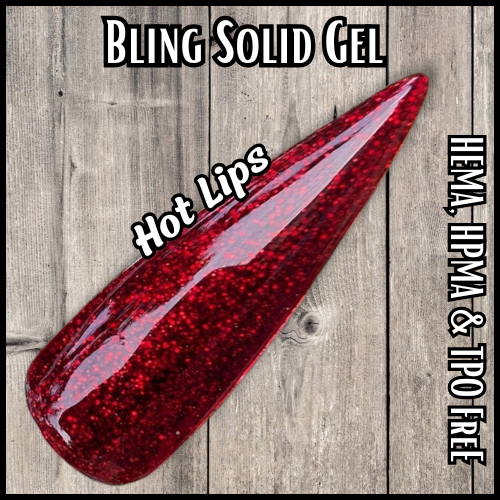 Hot Lips Red Glitter Gel - HEMA HPMA TPO Free