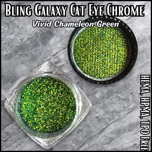 Galaxy Vivid Green Chameleon Cat Eye Chrome Pigment