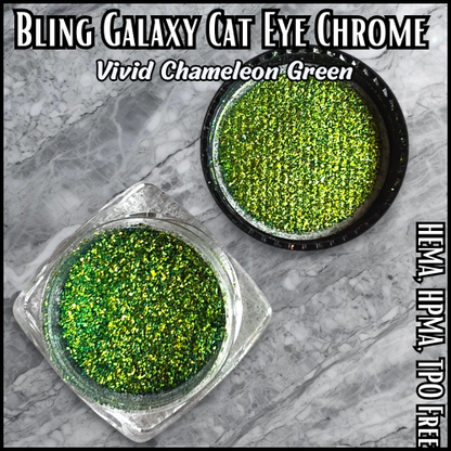 Galaxy Vivid Green Chameleon Cat Eye Chrome Pigment