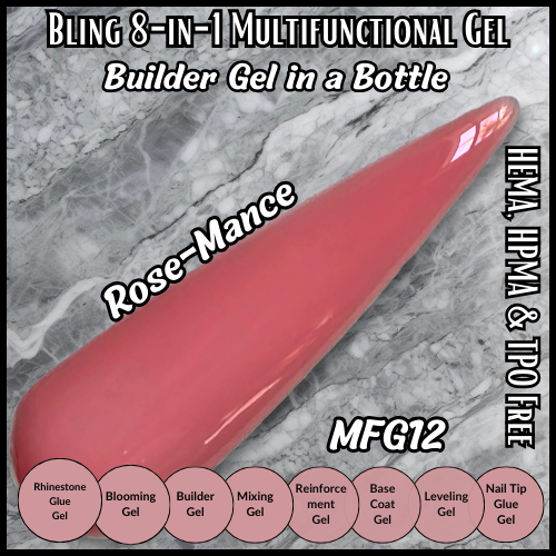 8 in 1 Rose-Mance Multi Functional Color Builder Gel - MFG12 - HEMA, HPMA, TPO Free