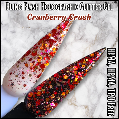 Cranberry Crush Glitter Gel - HEMA, HPMA, TPO Free