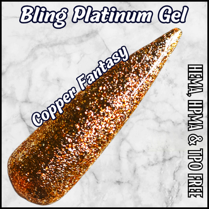 Copper Fantasy & Galactic Platinum Fine Glitter Gel - HEMA HPMA TPO Free