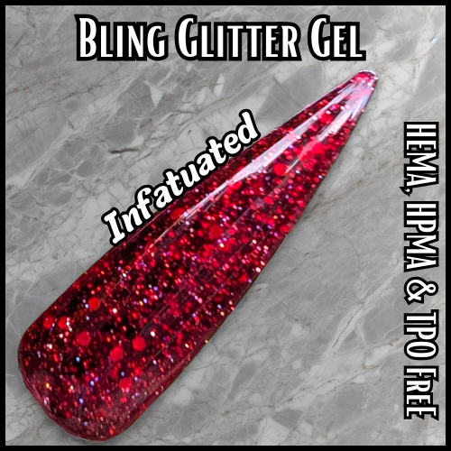 Infatuated Red Glitter Gel - HEMA, HPMA, TPO Free