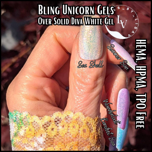 Unicorn Gels - Legend Has It, Wunderlust, Barefoot Sea, Summer Sun,  Sea Shell - HEMA, HPMA, TPO Free