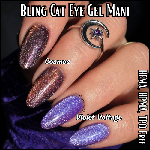 ULTRA Cosmos & ULTRA Violet Voltage Cat Eye Gel Mani - Reflective Cat Eye - HEMA HPMA TPO Free