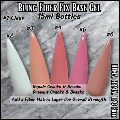 Set of 6 ULTRA Fiber Fix Base Gels, 15 ml Bottle - HEMA, HPMA, TPO Free