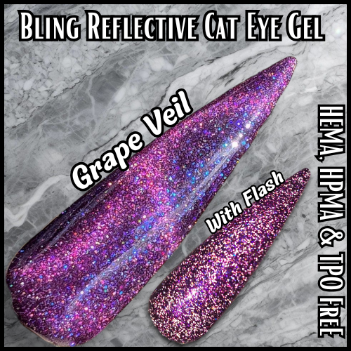 Grape Veil Cat Eye Gel - Reflective Cat Eye - HEMA HPMA TPO Free