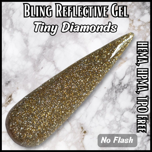 Tiny Diamonds Gold Reflective Gel - HEMA, HPMA, TPO Free