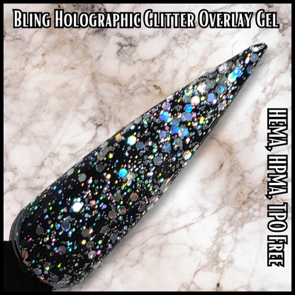 StarDust Holographic Glitter Overlay Gel - HEMA, HPMA, TPO Free