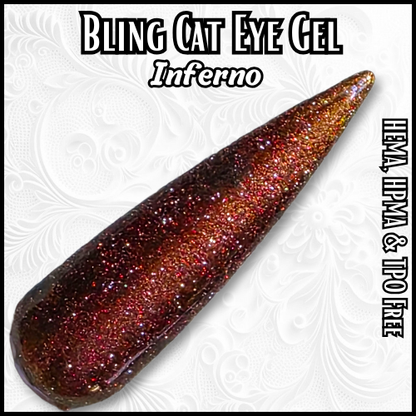 Inferno Glitter Cat Eye Gel - HEMA, HPMA, TPO Free