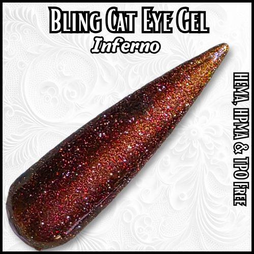 Inferno Glitter Cat Eye Gel - HEMA, HPMA, TPO Free
