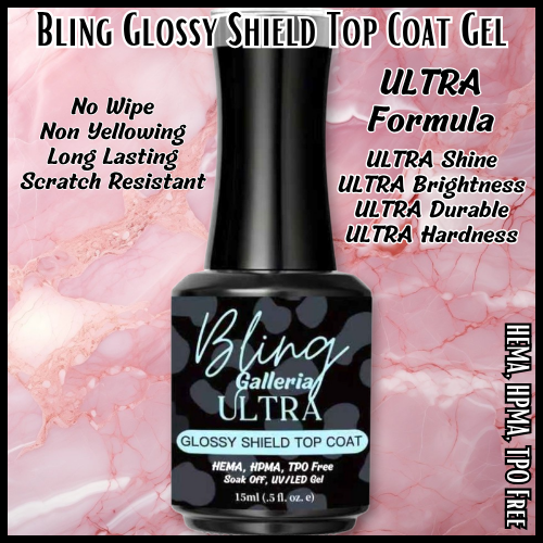 ULTRA Glossy Shield Top Coat (No Wipe) - Clear - HEMA, HPMA, TPO Free