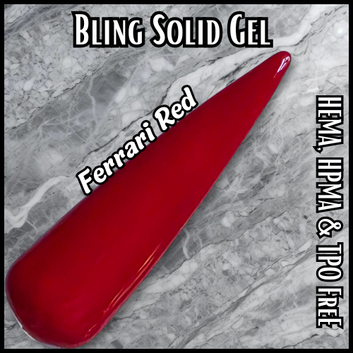 Ferrari Red Solid Gel Mani - HEMA HPMA TPO Free