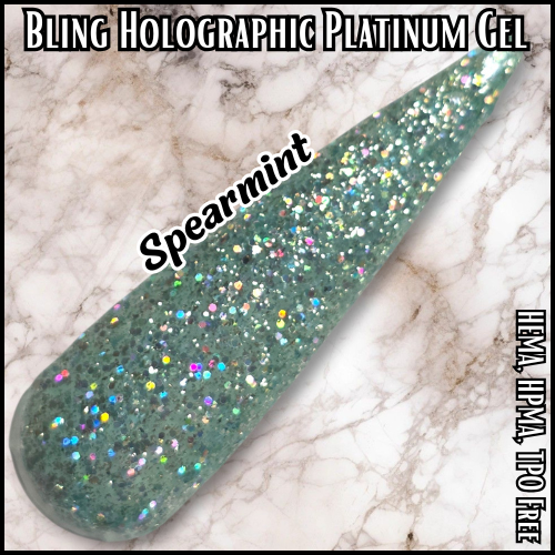 Spearmint Platinum Glitter Gel - HEMA, HPMA, TPO Free