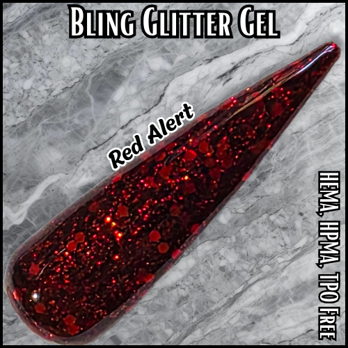 Red Alert Red Glitter Gel - HEMA HPMA TPO Free