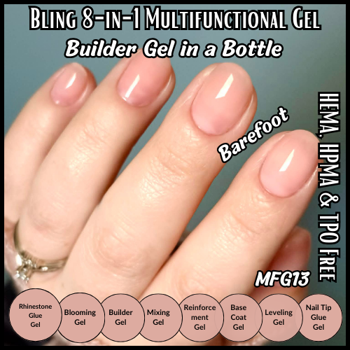 8 in 1 Barefoot Multi Functional Color Builder Gel Mani - MFG13 - HEMA, HPMA, TPO Free
