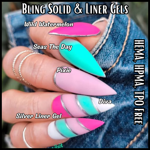 Metallic Silver & Gold Gel Polish Liners - HEMA, HPMA, TPO Free