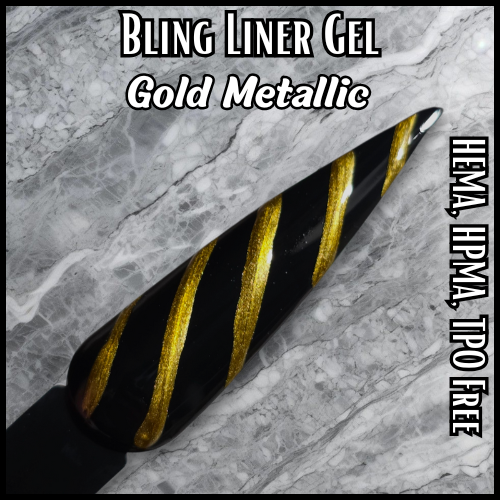 Metallic Gold Gel Polish Liners  - 15 ml - Original Formula - HEMA, HPMA, TPO Free