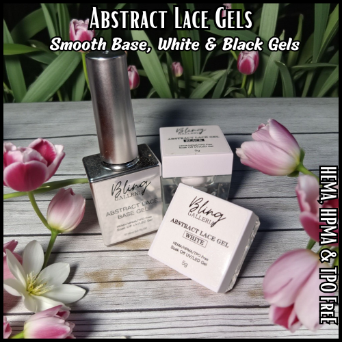 Blood Orange & Bkack Abstract Lace Gel Mani - HEMA, HPMA, TPO Free