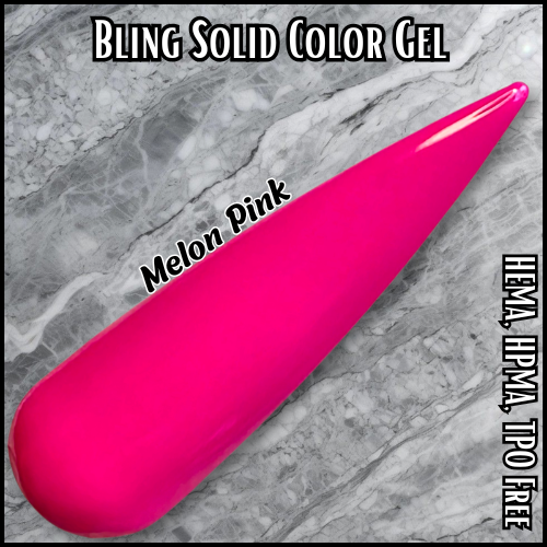 Melon Pink Solid Neon Color Gel - HEMA, HPMA, TPO Free