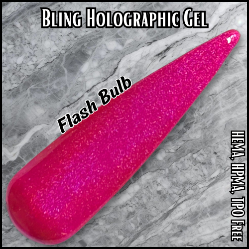 Flashbulb Holographic Hot Pink Gel - HEMA, HPMA, TPO Free