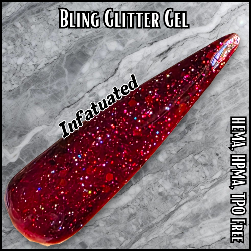 Infatuated Red Glitter Gel - HEMA, HPMA, TPO Free
