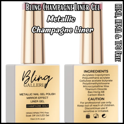 Champagne Metallic Art Liner Gel - HEMA, HPMA, TPO Free