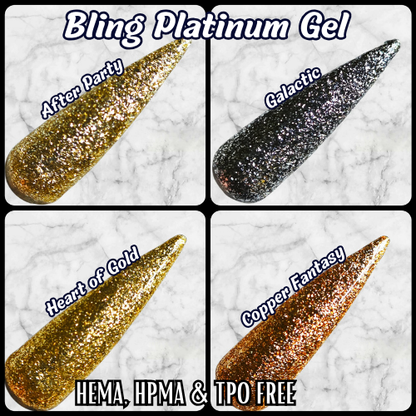 Copper Fantasy & Galactic Platinum Fine Glitter Gel - HEMA HPMA TPO Free