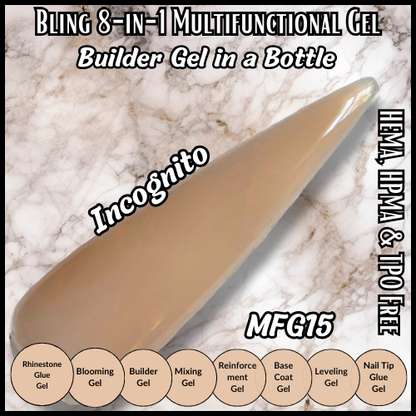 8 in 1 Incognito Multi Functional Color Builder Gels - MFG15 - HEMA, HPMA, TPO Free