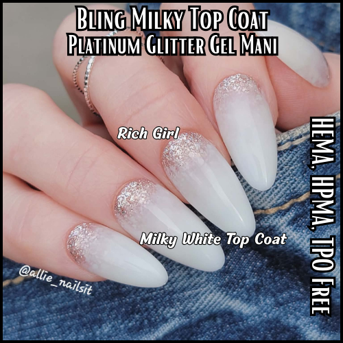 ULTRA White Milky Top Coat (No Wipe) - Original Rich Girl Platinum Gel Mani - HEMA, HPMA, TPO Free